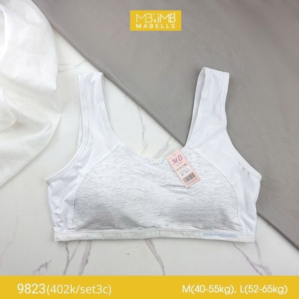 Áo lá học sinh MB 9823 lưng lưới, có mút liền mỏng