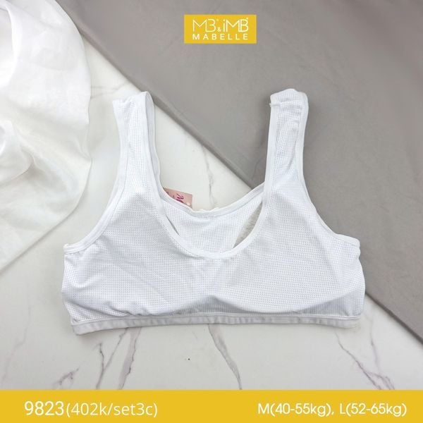 Áo lá học sinh MB 9823 lưng lưới, có mút liền mỏng