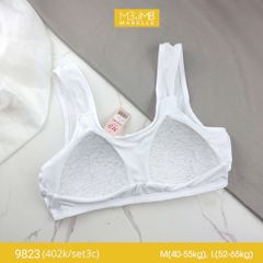 Áo lá học sinh MB 9823 lưng lưới, có mút liền mỏng