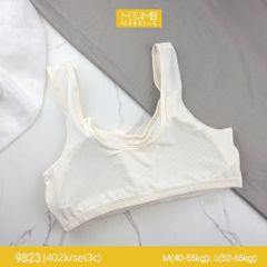 Áo lá học sinh MB 9823 lưng lưới, có mút liền mỏng