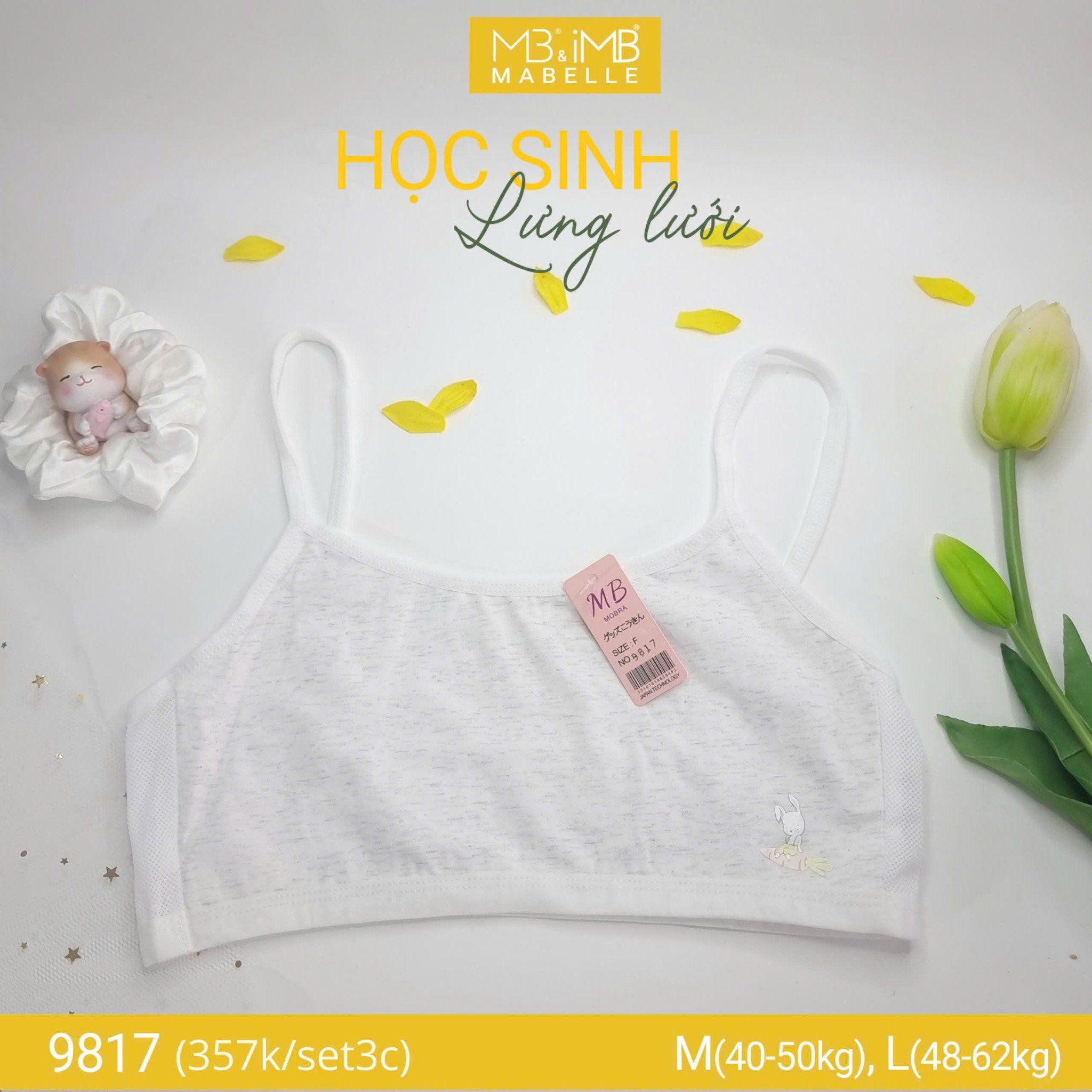 Áo lá học sinh lưng lưới 9817