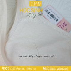 Áo lá học sinh MB 9922 mặt trước 3 lớp, lưng lưới