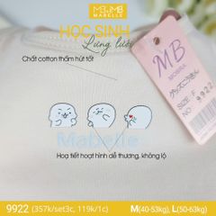 Áo lá học sinh MB 9922 mặt trước 3 lớp, lưng lưới