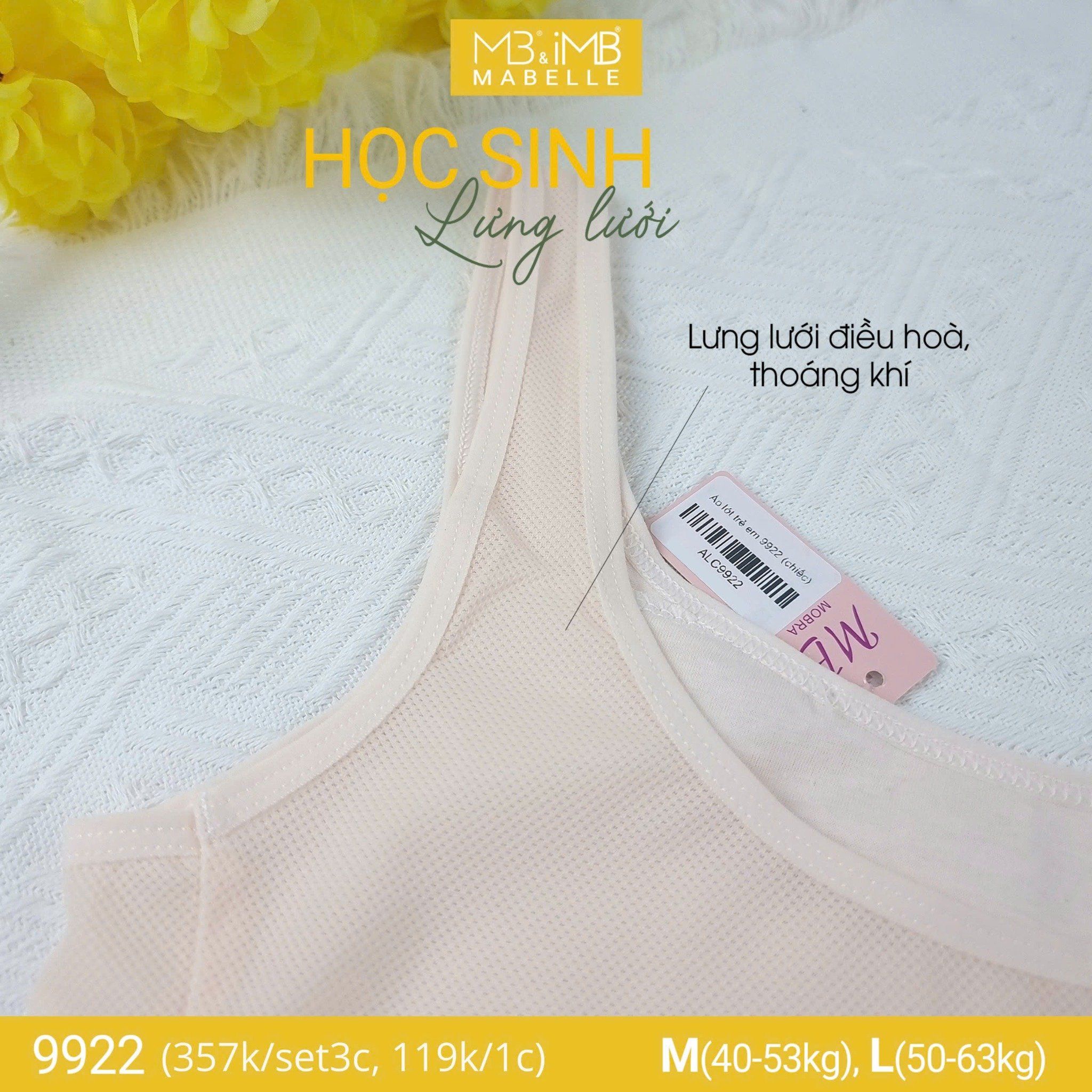 Áo lá học sinh MB 9922 mặt trước 3 lớp, lưng lưới
