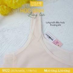Áo lá học sinh MB 9922 mặt trước 3 lớp, lưng lưới