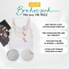 Áo lá học sinh MB 9922 mặt trước 3 lớp, lưng lưới