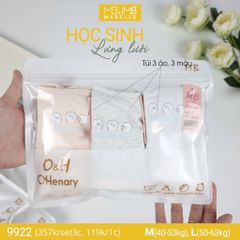 Áo lá học sinh MB 9922 mặt trước 3 lớp, lưng lưới