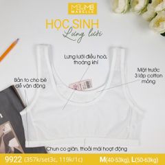 Áo lá học sinh MB 9922 mặt trước 3 lớp, lưng lưới