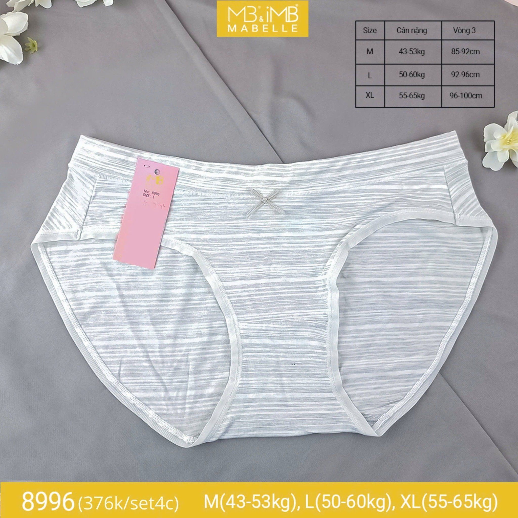 Quần lót cotton kháng khuẩn tàng hình MB 8996 cạp vừa