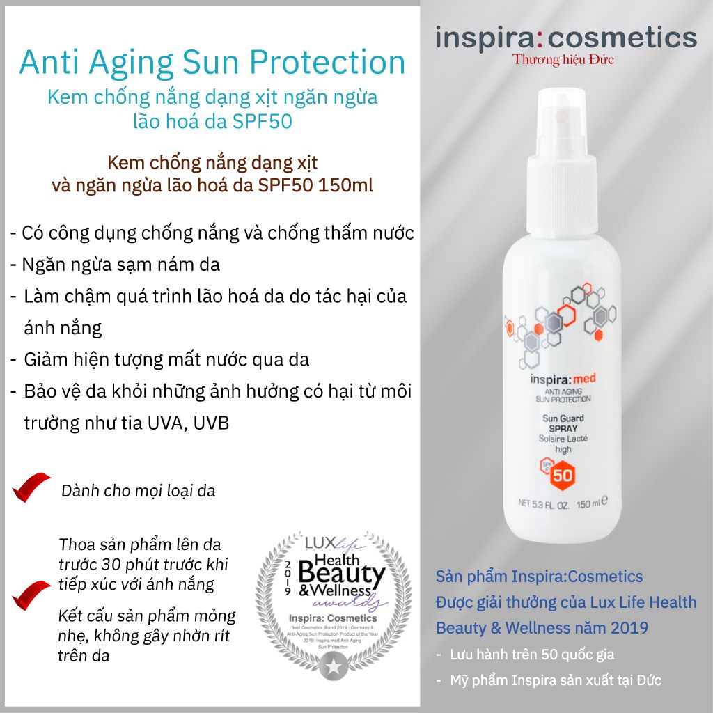 Mã SP: 4270 - Anti Aging Sun Guard Spray SPF 50 (150ML)