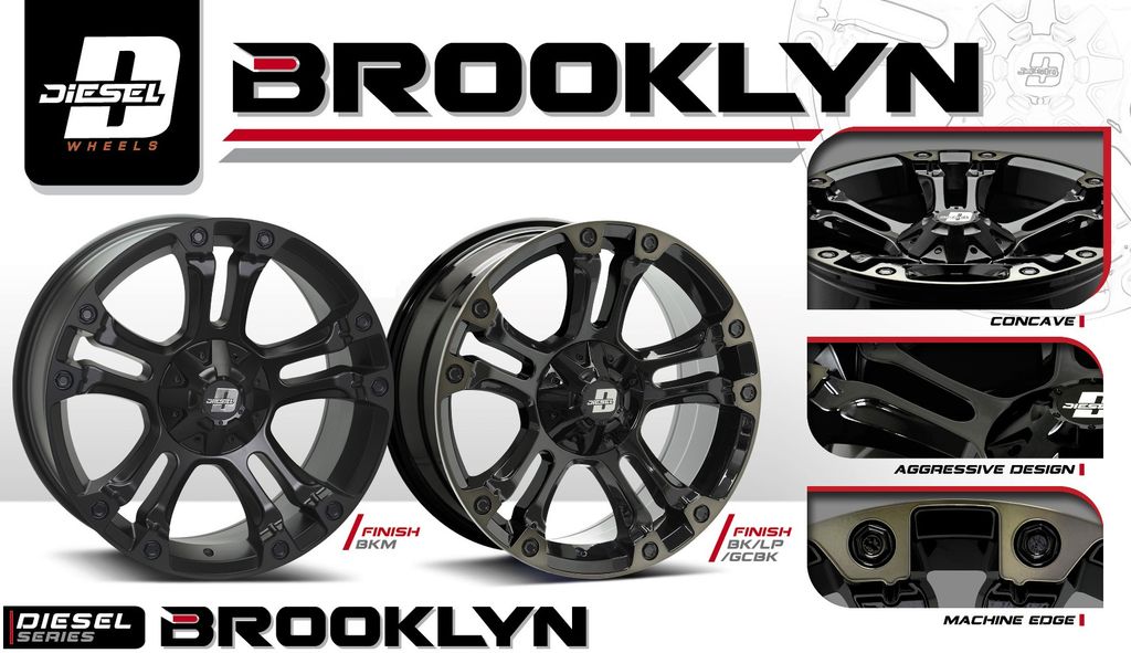 Mâm xe SSW Diesel Brooklyn 18 inch 6x139.7 dành cho các dòng xe Bán tải Ford, Toyota, Mitsubishi, Nissan
