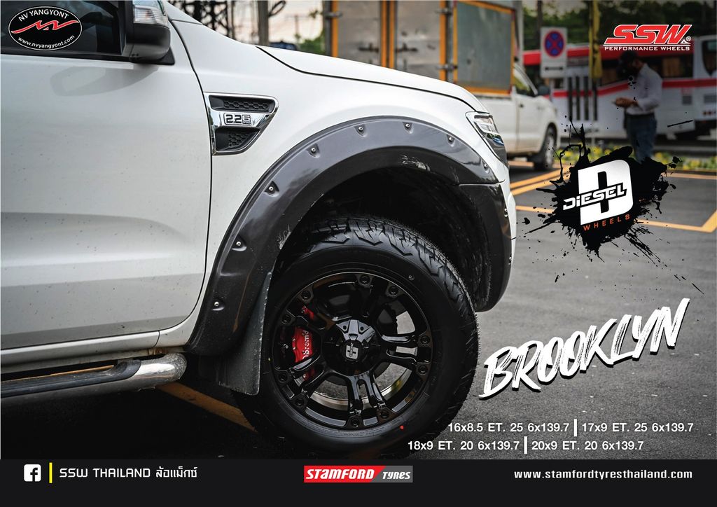 Mâm xe SSW Diesel Brooklyn 18 inch 6x139.7 dành cho các dòng xe Bán tải Ford, Toyota, Mitsubishi, Nissan