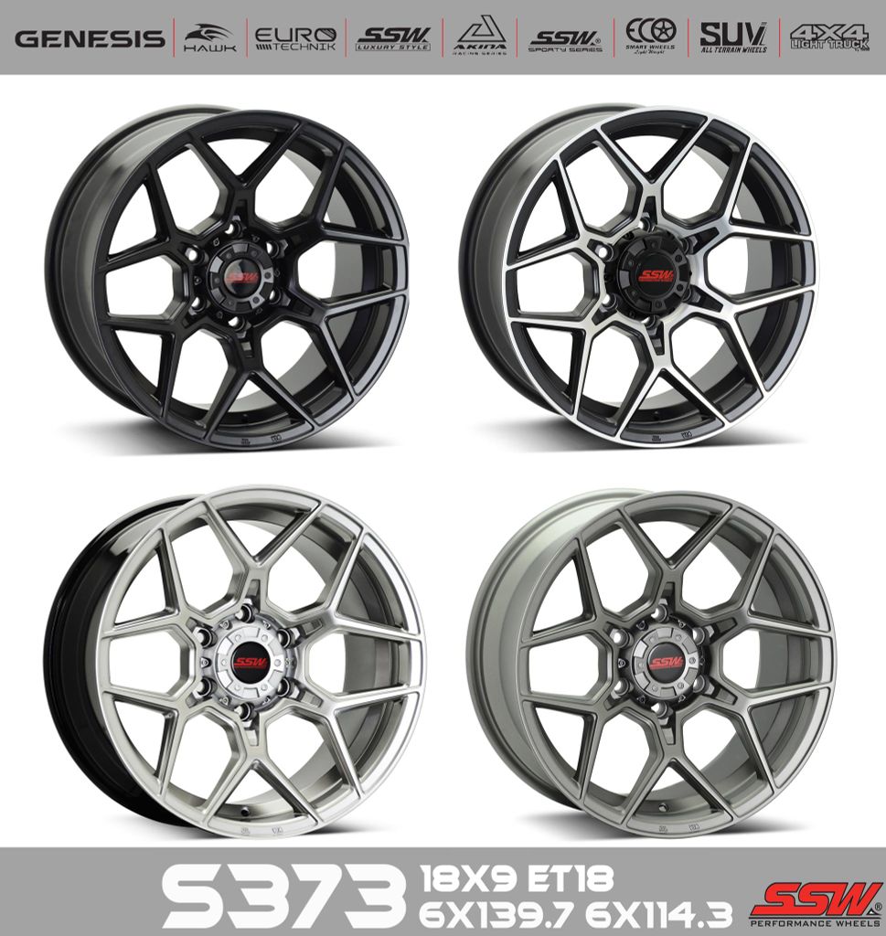 Mâm xe SSW S373 18 inch 6x139.7 dành cho các dòng xe Bán tải Ford, Toyota, Mitsubishi, Nissan