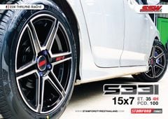 Mâm xe SSW S331 15 inch 4x100 dành cho các dòng xe Toyota, Mazda, Honda, Hyundai, Kia
