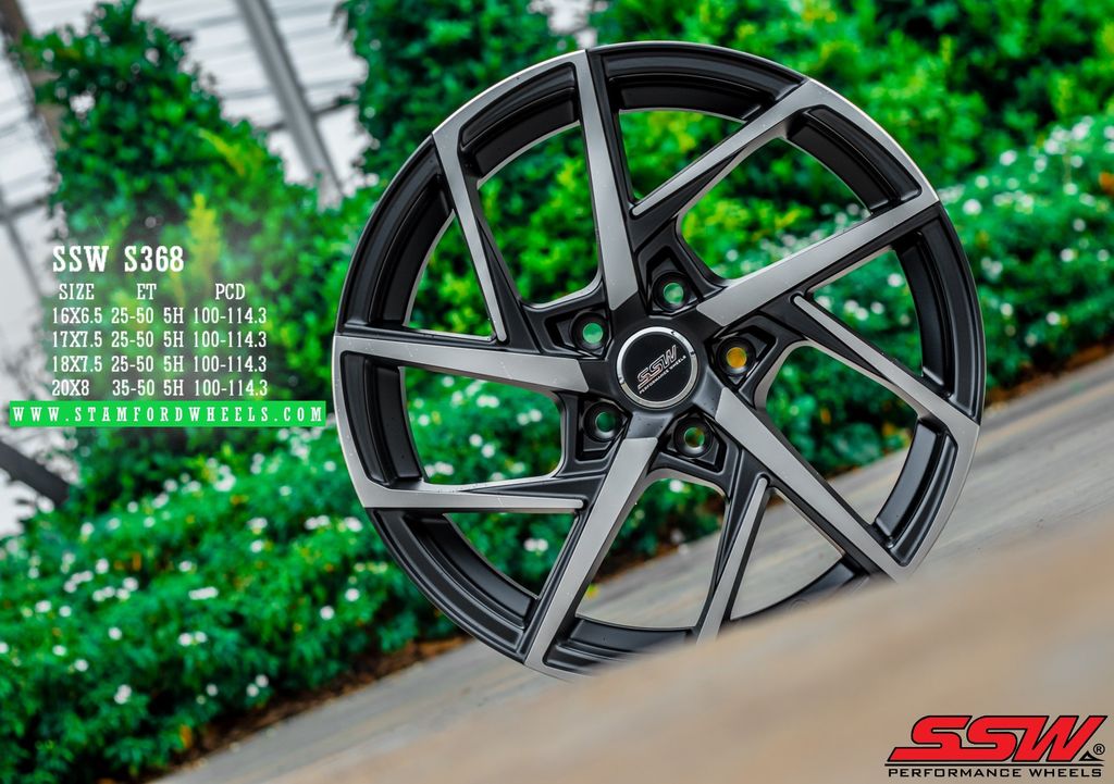 Mâm xe SSW S368 17 inch 5x114.3 dành cho các dòng xe Toyota, Mazda, Honda, Hyundai, Kia