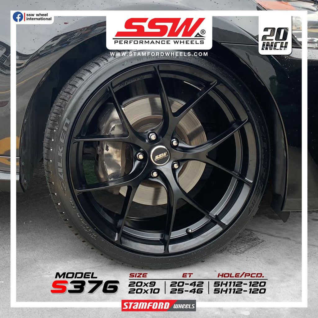 Mâm xe SSW S376 18 inch 5x114.3 dành cho các dòng xe Toyota, Mazda, Honda, Hyundai, Kia