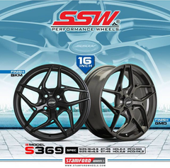Mâm xe SSW S369 16 inch 5x114.3 dành cho các dòng xe Kia, Hyundai, Toyota, Mazda
