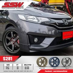 Mâm xe SSW S281 16 inch 4x100 dành cho các dòng xe Toyota, Mazda, Honda, Hyundai, Kia