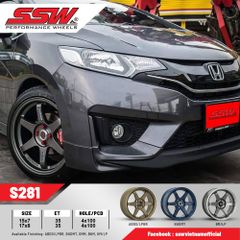 Mâm xe SSW S281 17 inch 4x100 dành cho các dòng xe Kia, Hyundai, Toyota, Mazda, Honda