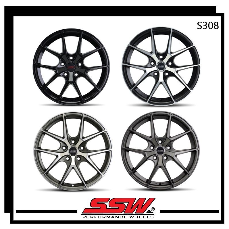 Mâm xe SSW S308 18 inch 5x114.3 dành cho các dòng xe Kia, Hyundai, Toyota, Mazda