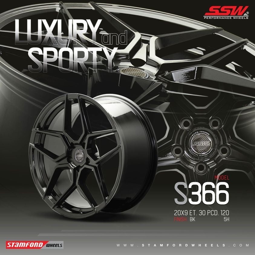 Mâm xe SSW S366 19 inch 5x114.3 dành cho các dòng xe Kia, Hyundai, Toyota, Mazda