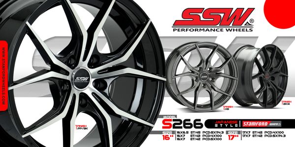 Mâm xe SSW S266 16 inch 5x114.3 dành cho các dòng xe Kia, Hyundai, Toyota, Mazda