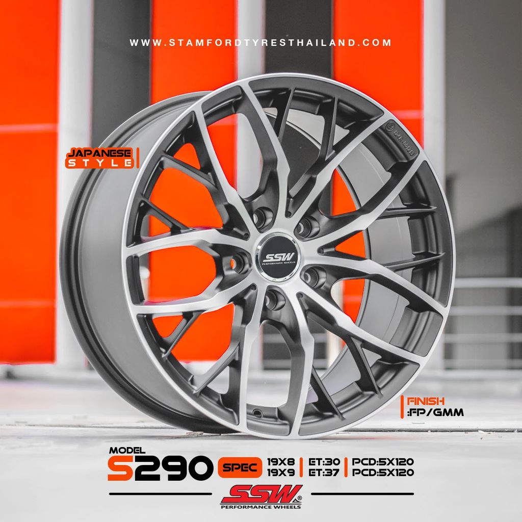 Mâm xe SSW S290 18 inch 5x114.3 dành cho các dòng xe Kia, Hyundai, Toyota, Mazda