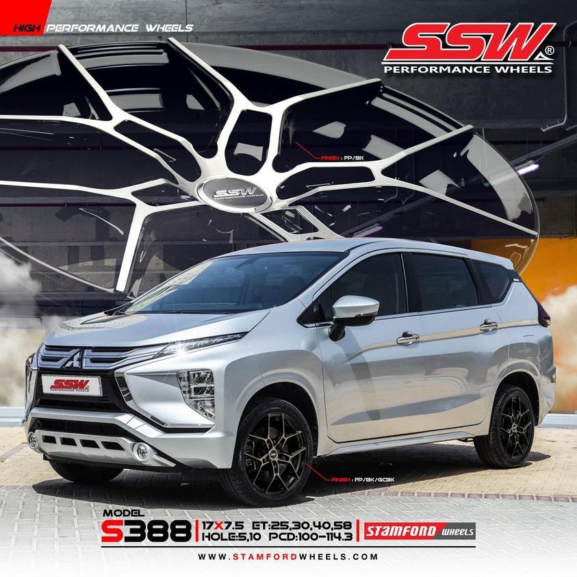 Mâm xe SSW S388 17 inch 5x114.3 dành cho các dòng xe Toyota, Mazda, Honda, Hyundai, Kia