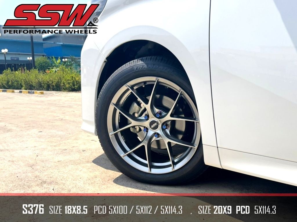 Mâm xe SSW S376 18 inch 5x114.3 dành cho các dòng xe Toyota, Mazda, Honda, Hyundai, Kia