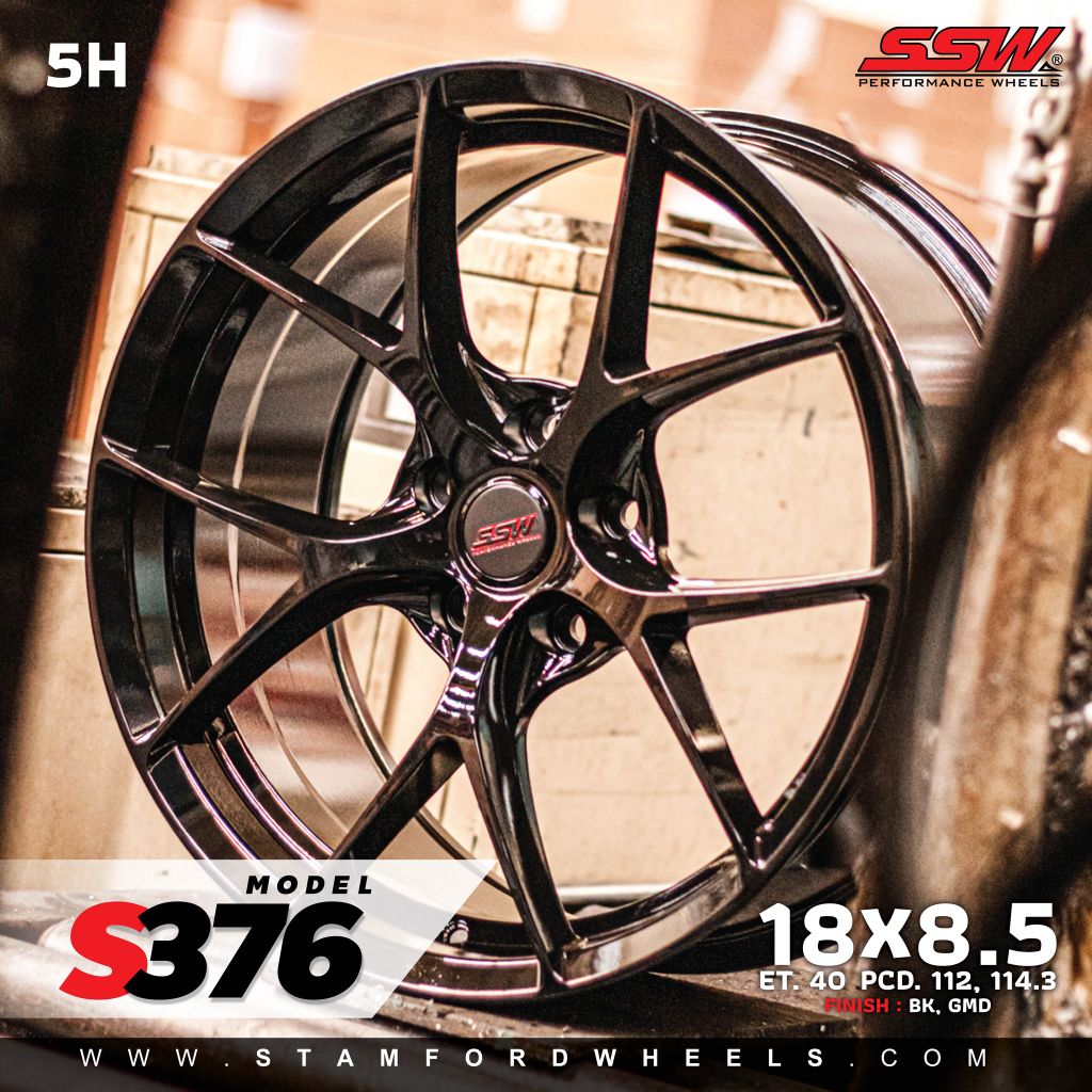 Mâm xe SSW S376 18 inch 5x114.3 dành cho các dòng xe Toyota, Mazda, Honda, Hyundai, Kia