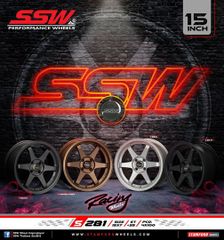 Mâm xe SSW S281 15 inch 4x100 dành cho các dòng xe Kia, Hyundai, Toyota, Mazda, Honda