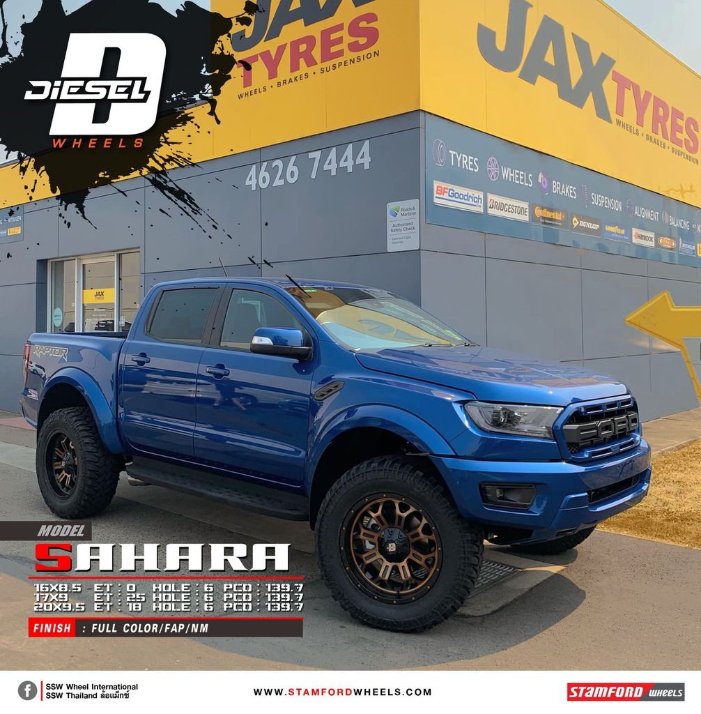 Mâm xe SSW Diesel Sahara 18 inch 6x139.7 dành cho các dòng xe Bán tải Ford, Toyota, Mitsubishi, Nissan