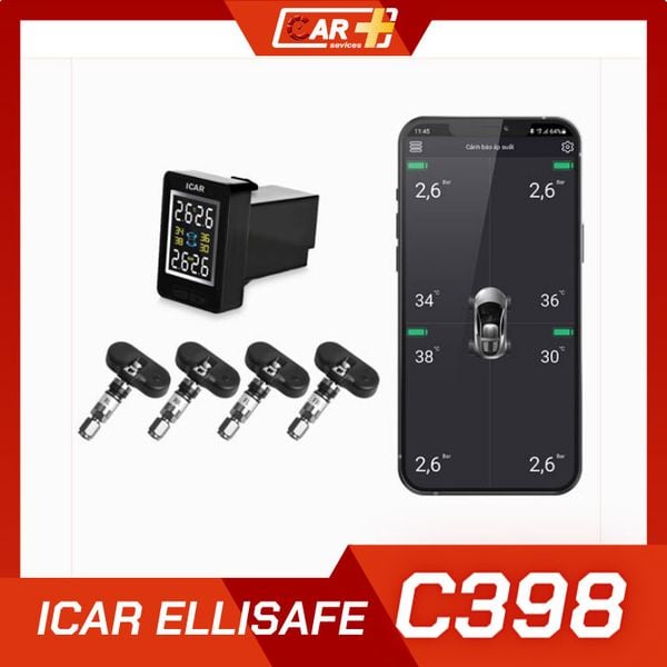 Cảm biến áp suất lốp ICar C398 - Lỗ chờ cho Toyota
