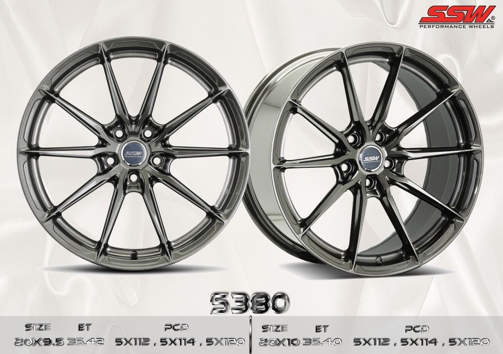 Mâm xe SSW S380 18 inch 5x114.3 dành cho các dòng xe Toyota, Mazda, Honda, Hyundai, Kia