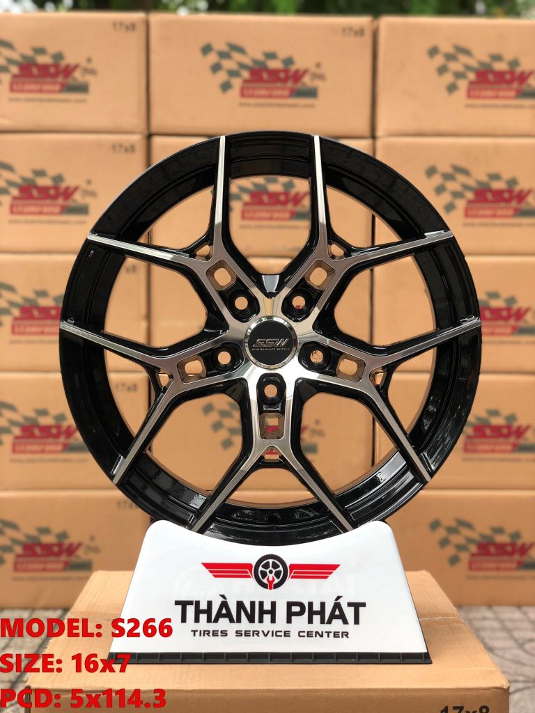 Mâm xe SSW S388 17 inch 5x114.3 dành cho các dòng xe Toyota, Mazda, Honda, Hyundai, Kia