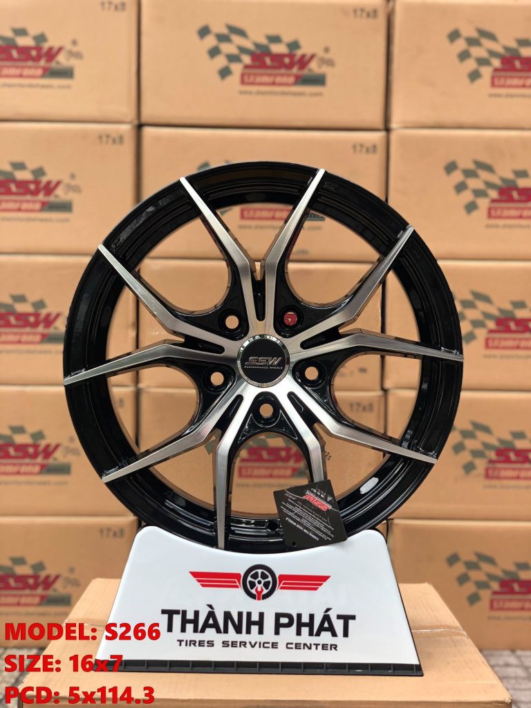 Mâm xe SSW S266 16 inch 5x114.3 dành cho các dòng xe Kia, Hyundai, Toyota, Mazda