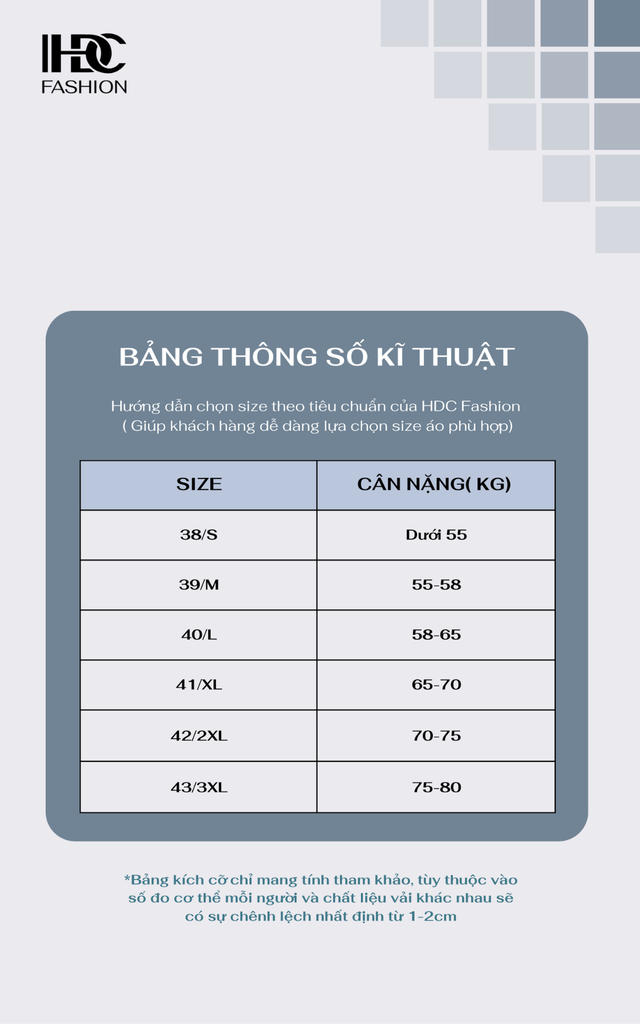 Áo sơ mi  cộc tay  HDC HSMDT0322