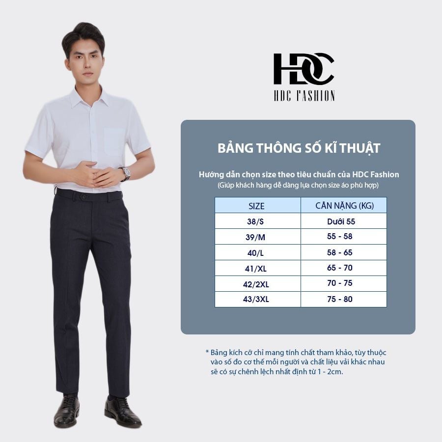 Áo sơ mi  cộc tay HDC HSMDT608- TX