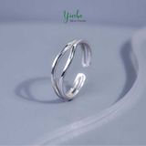  Nhẫn Bạc S925 Uốn Sóng Đôi Yinbe Silver 