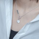  Combo Dây Chuyền Bạc Gấm Vân Và Mặt Dây Nguyệt Dạ Yinbe Silver 
