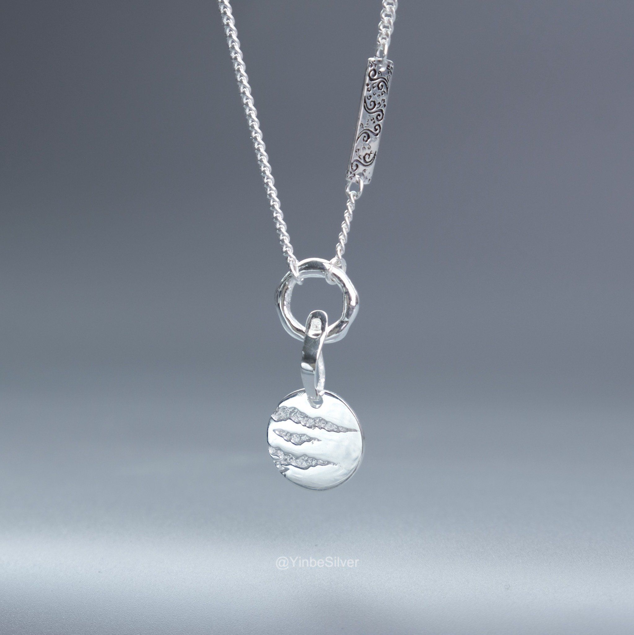  Combo Dây Chuyền Bạc Gấm Vân Và Mặt Dây Nguyệt Dạ Yinbe Silver 
