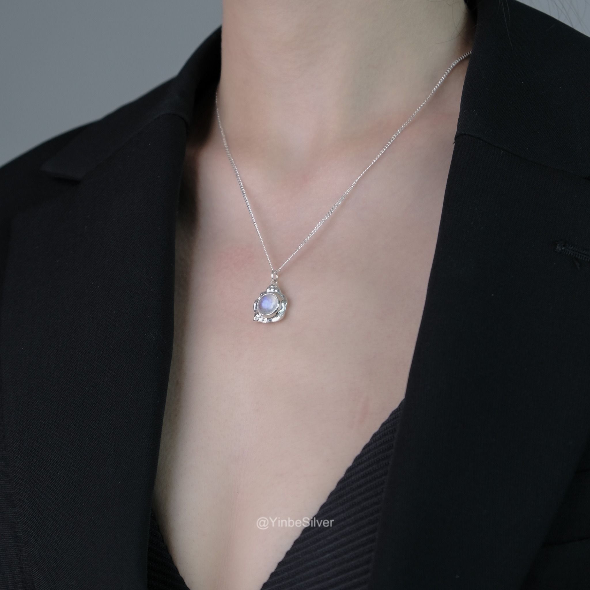  Dây Chuyền Bạc 925 Mặt Moonbeam Yinbe Silver 