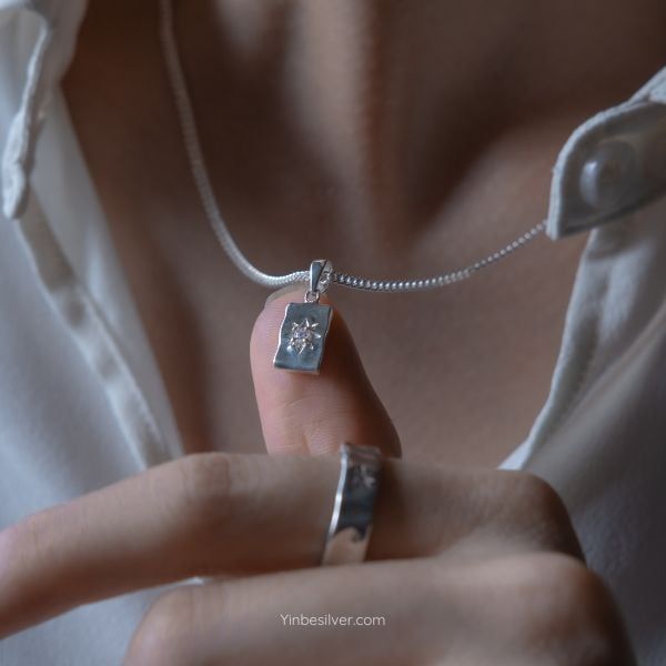  Dây Chuyền Bạc S925 Hoa Mặt Trời Yinbe Silver 