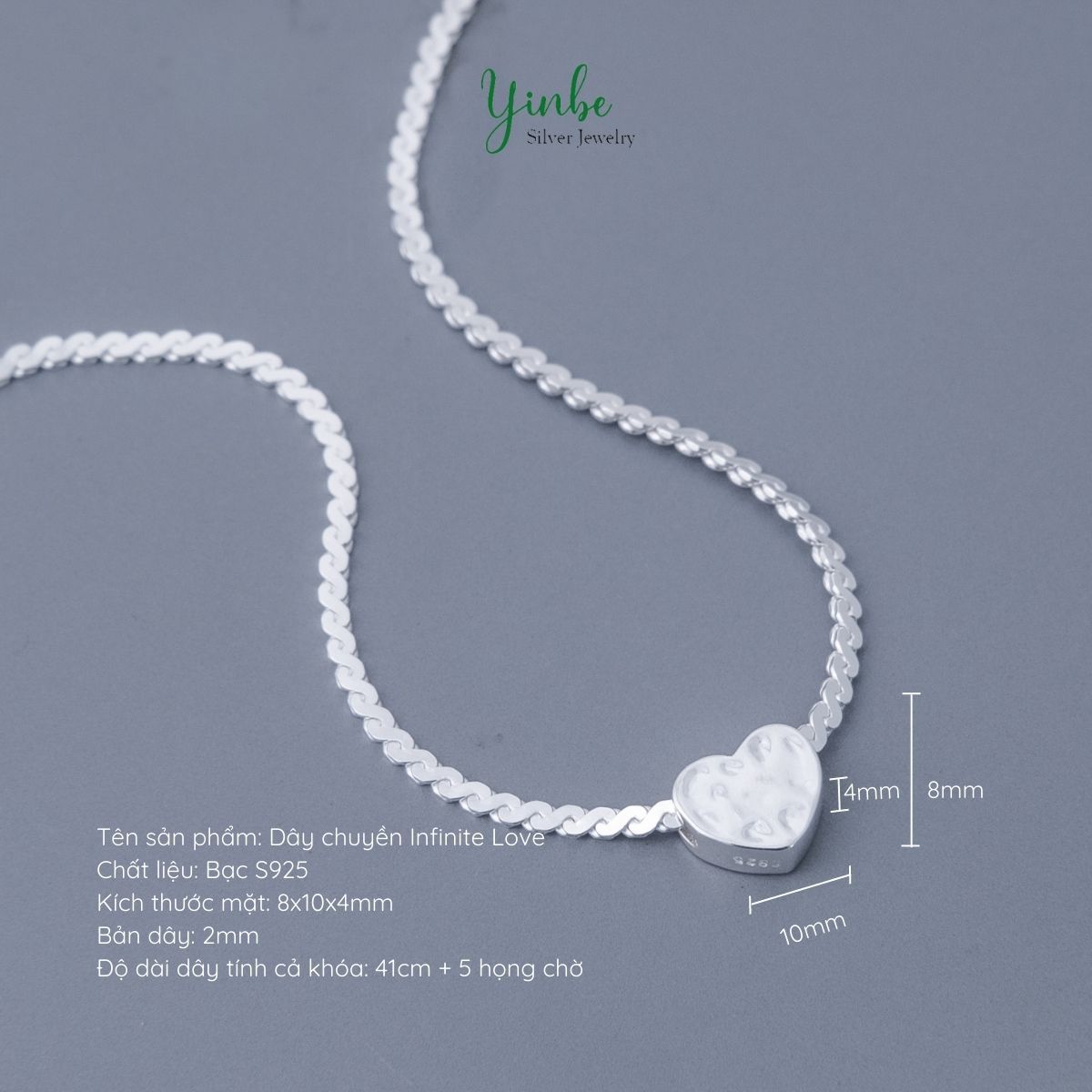  Dây Chuyền Bạc S925 Infinite Love Yinbe Silver 