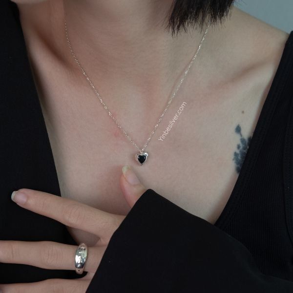  Dây chuyền Bạc S925 Noir Heart  Yinbe Silver 