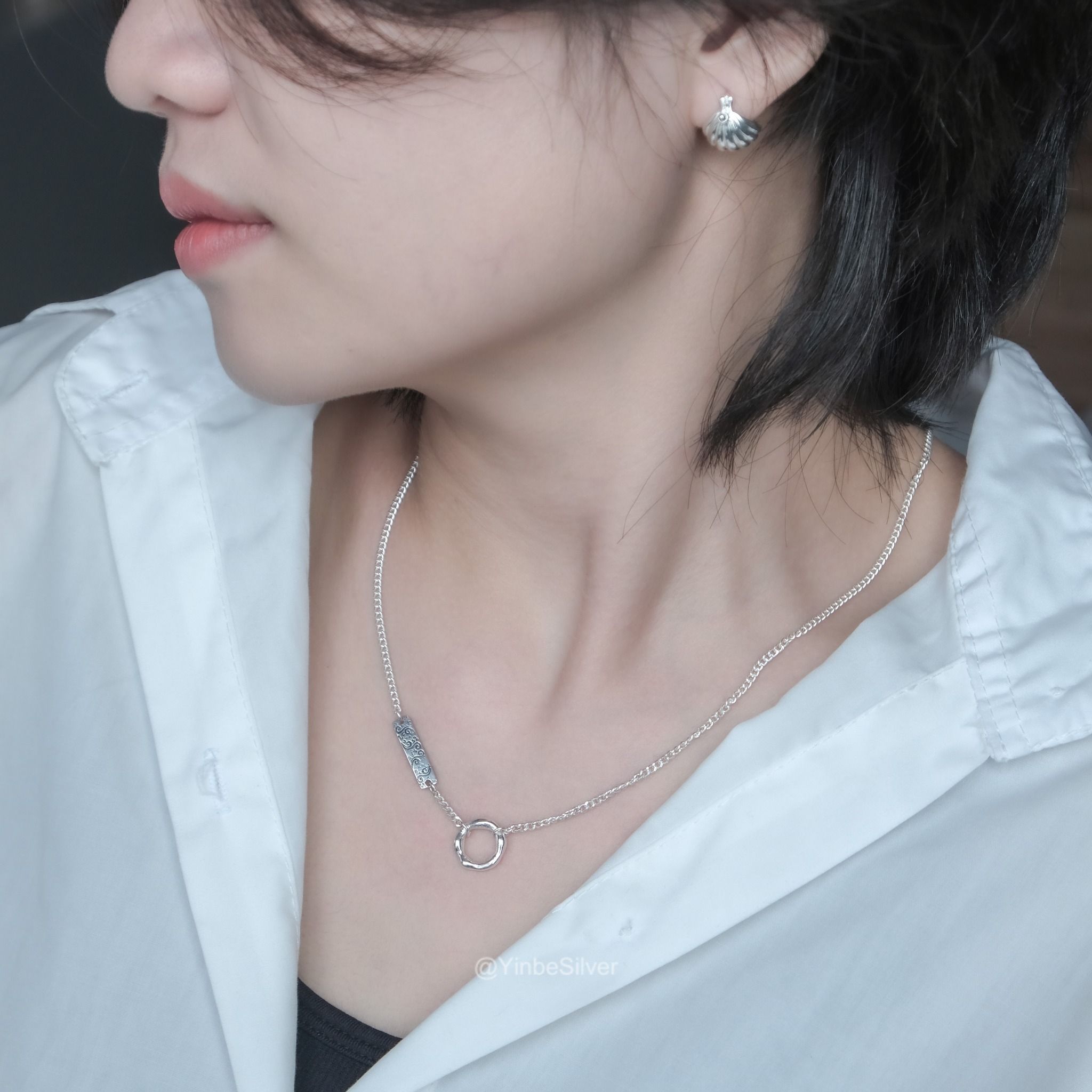  Dây Chuyền Bạc 950 Gấm Vân Yinbe Silver 