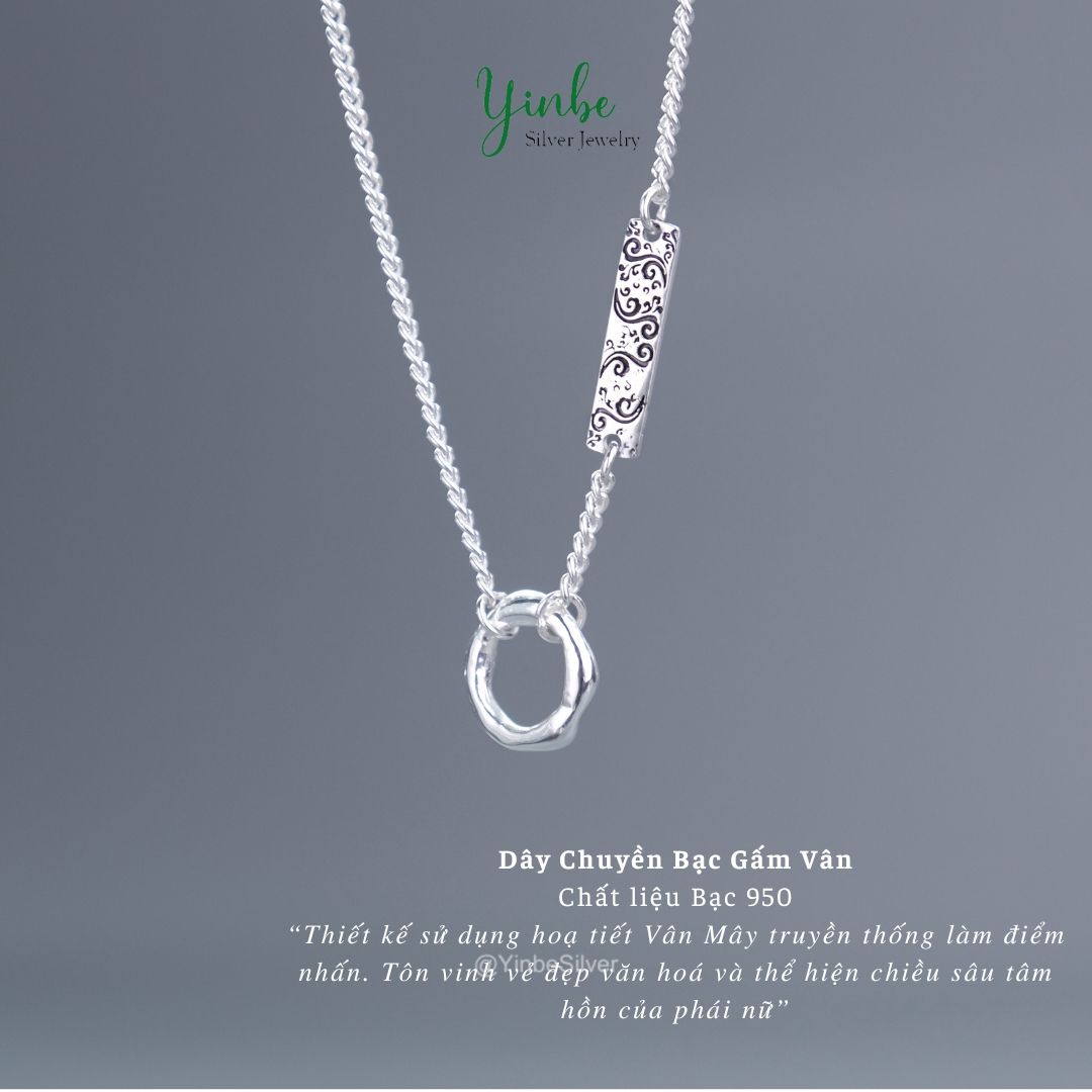  Dây Chuyền Bạc 950 Gấm Vân Yinbe Silver 