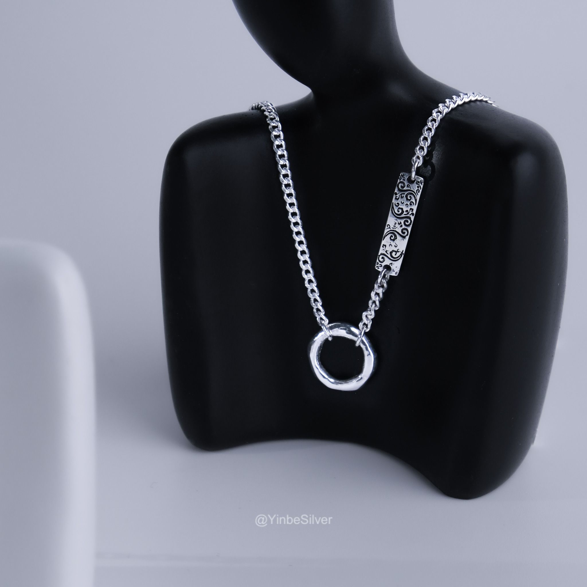  Dây Chuyền Bạc 950 Gấm Vân Yinbe Silver 