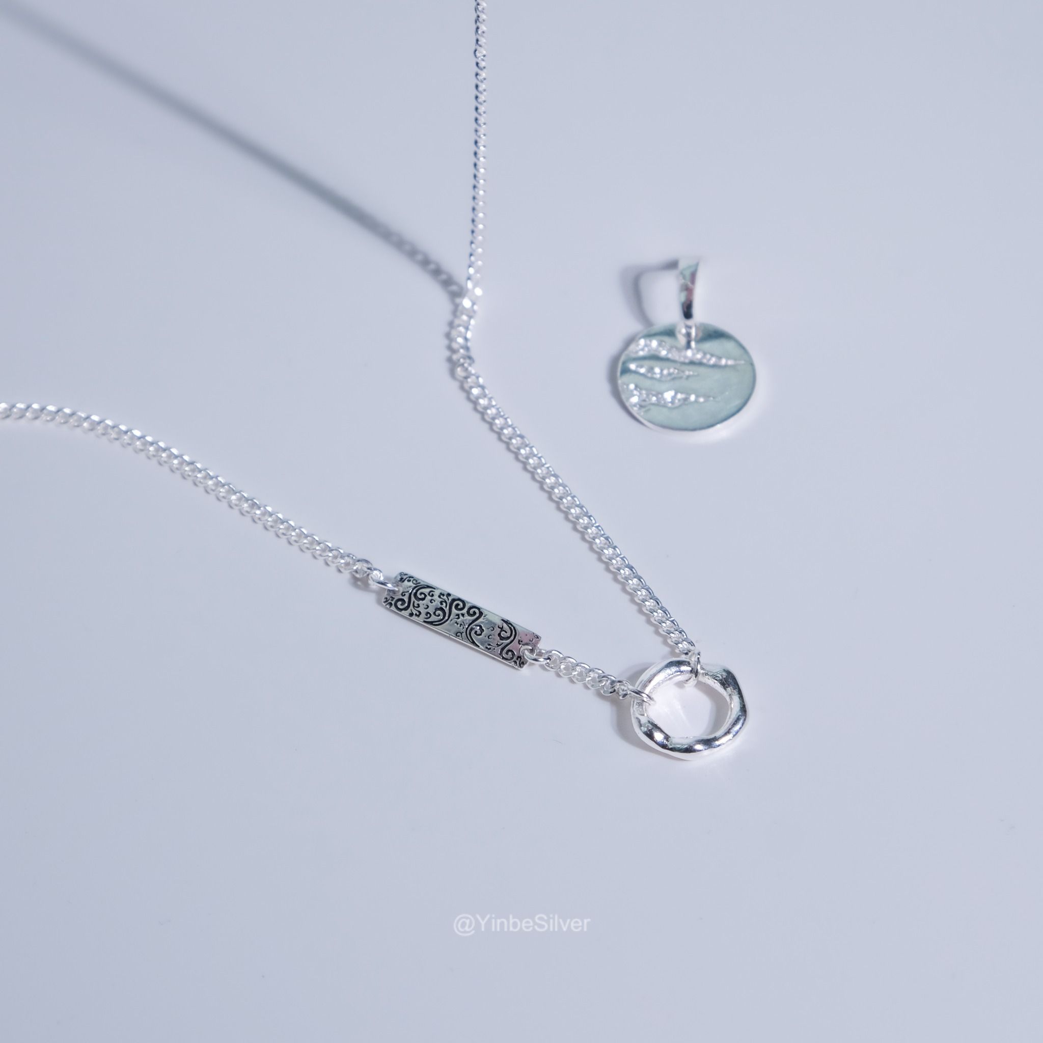  Dây Chuyền Bạc 950 Gấm Vân Yinbe Silver 