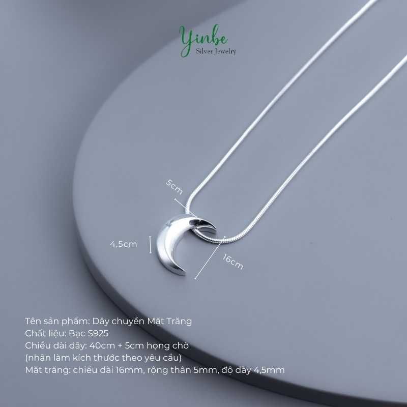  Dây Chuyền Bạc S925 Mặt Trăng Yinbe Silver 